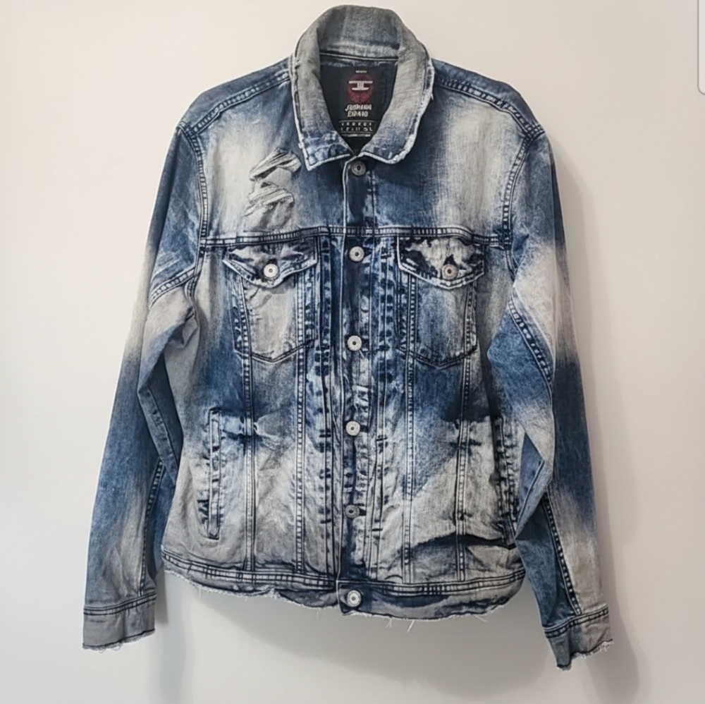 Jordan Craig Legacy Edition Distressed Denim Trucker Jacket Men’s XL Grunge